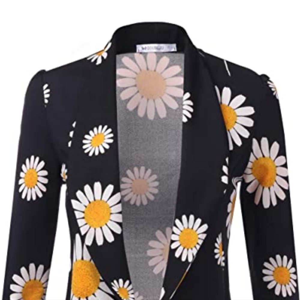  Womens Lightweight Thin 3/4 Sleeve Open Front Blazer